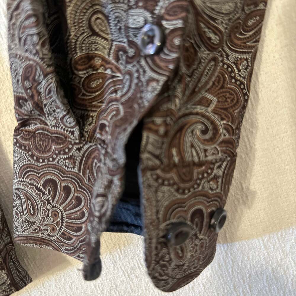 Consequence Men's Tan/Brown Paisley Long Sleeve Button Up Dress Shirt L - Picture 13 of 16